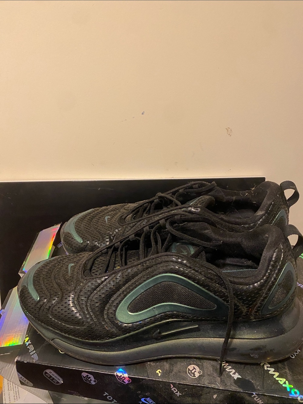 Nike Black Sneakers with Teal Trim